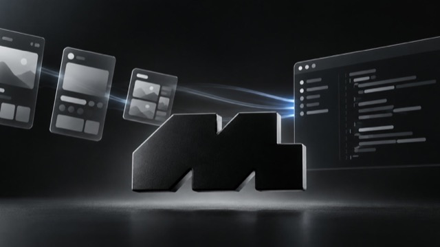 Mobbin logo between app screens and a code editor