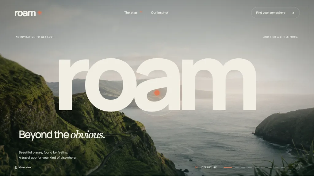 Roam - travel discovery site for lesser-known destinations