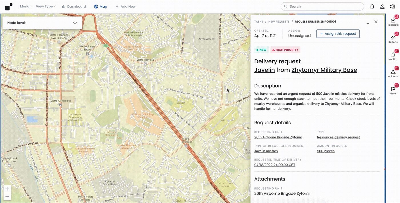 MarkLogic Logistics App - Dynamic map with ESRI