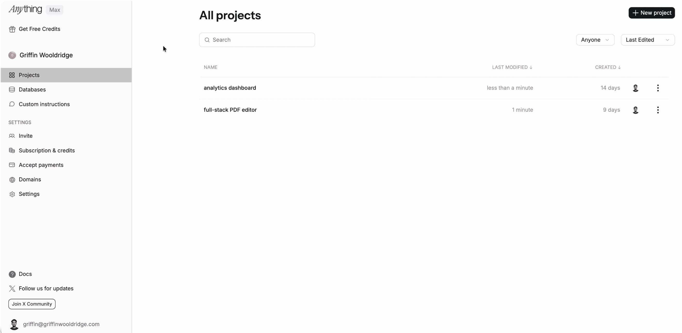 Anything AI App Builder Review (2026): I Built a Real App - Building a Real App: A Freelance Client Portal