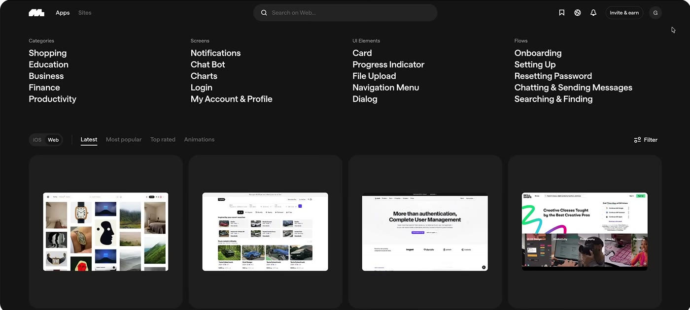 Mobbin MCP: 600,000+ Real Design References Inside Claude Code - What you can search: screens, flows and sections