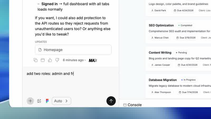 I Built a Full-Stack Freelancer Portal in One Afternoon Using Anything - Role-Based Access That Works at Two Levels